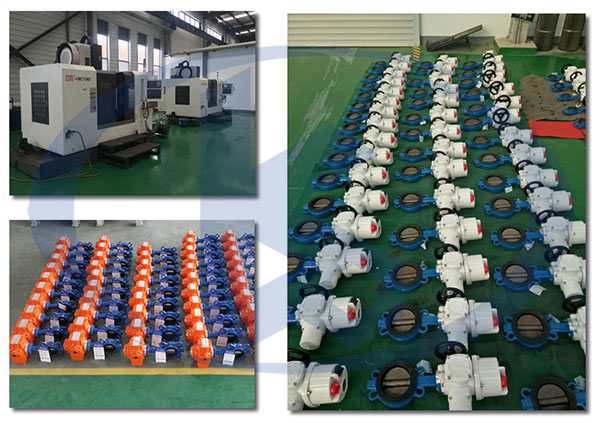 單法蘭氣動粉塵蝶閥車間一角