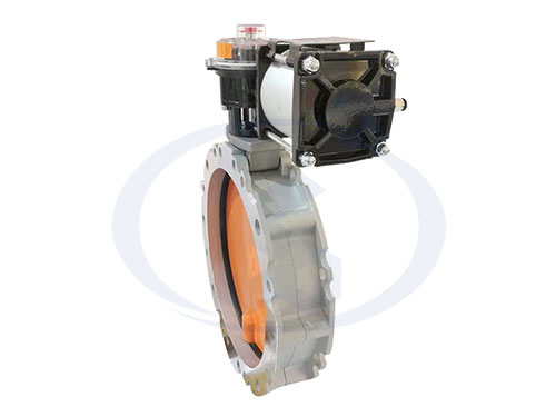 雙法蘭氣動粉塵蝶閥